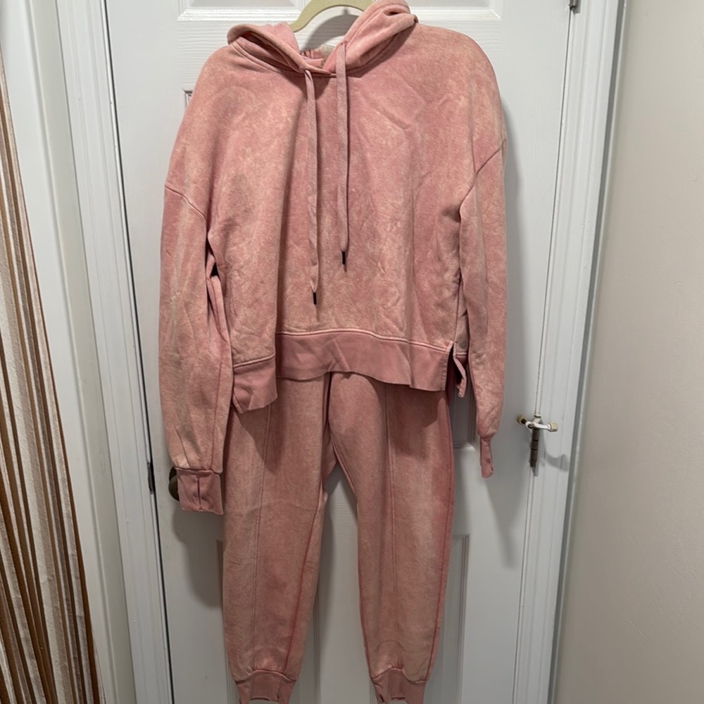 Pink Women's Hoodie and Jogger Set